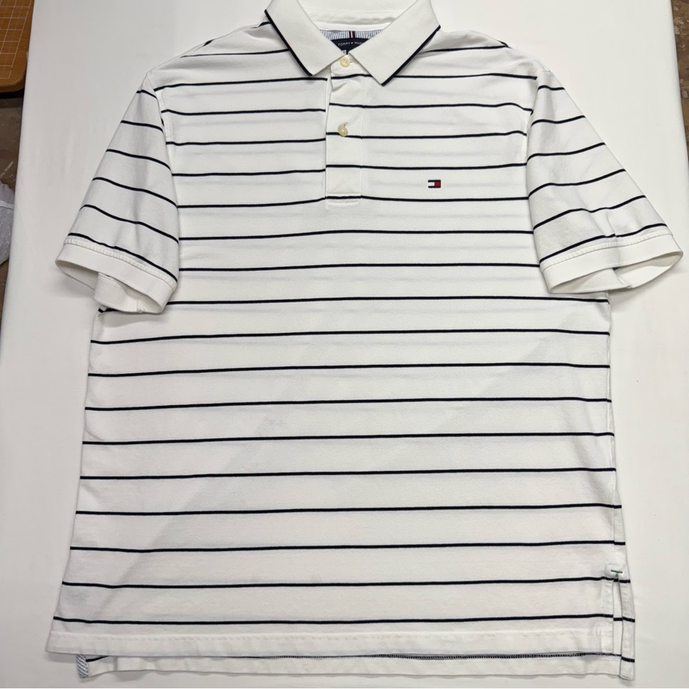 Tommy Hilfiger Men's Polo with Navy Stripes